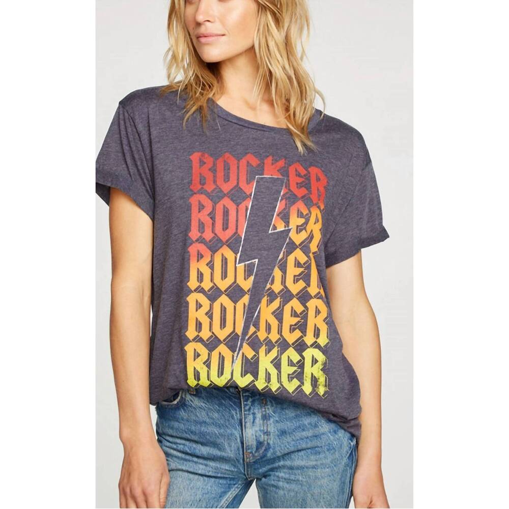 NEW CHASER rocker bolt graphic tee in grey